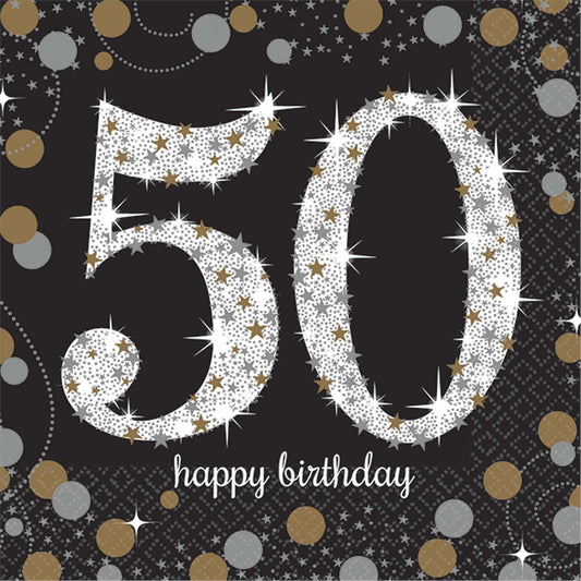 Sparkling Celebration 50Th Birthday Beverage Napkins
