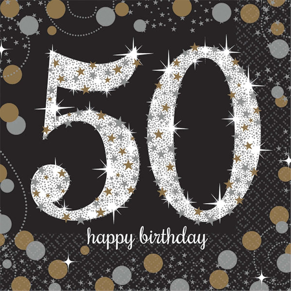 Sparkling Celebration 50Th Birthday Beverage Napkins