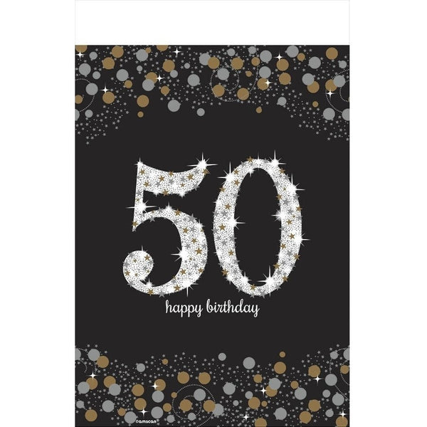 Sparkling Celebration 50Th Birthday Plastic Table Cover