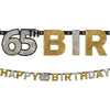 Sparkling Celebration 65Th Birthday Prismatic Letter Banner