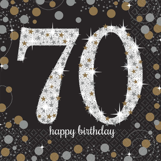 Sparkling Celebration 70Th Birthday Luncheon Napkins