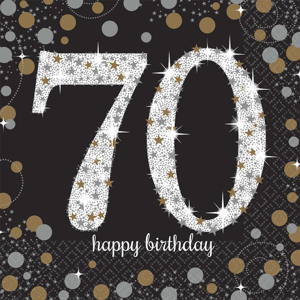 Sparkling Celebration 70Th Birthday Luncheon Napkins