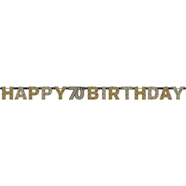 Sparkling Celebration 70Th Birthday Prismatic Letter Banner