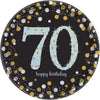 Sparkling Celebration 70Th Birthday Round Prismatic Plates, 7"