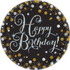 Sparkling Celebration Round Prismatic Plates, 9", Happy Birthday