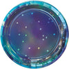 Sparkling Sapphire 7" Round Iridescent Plates