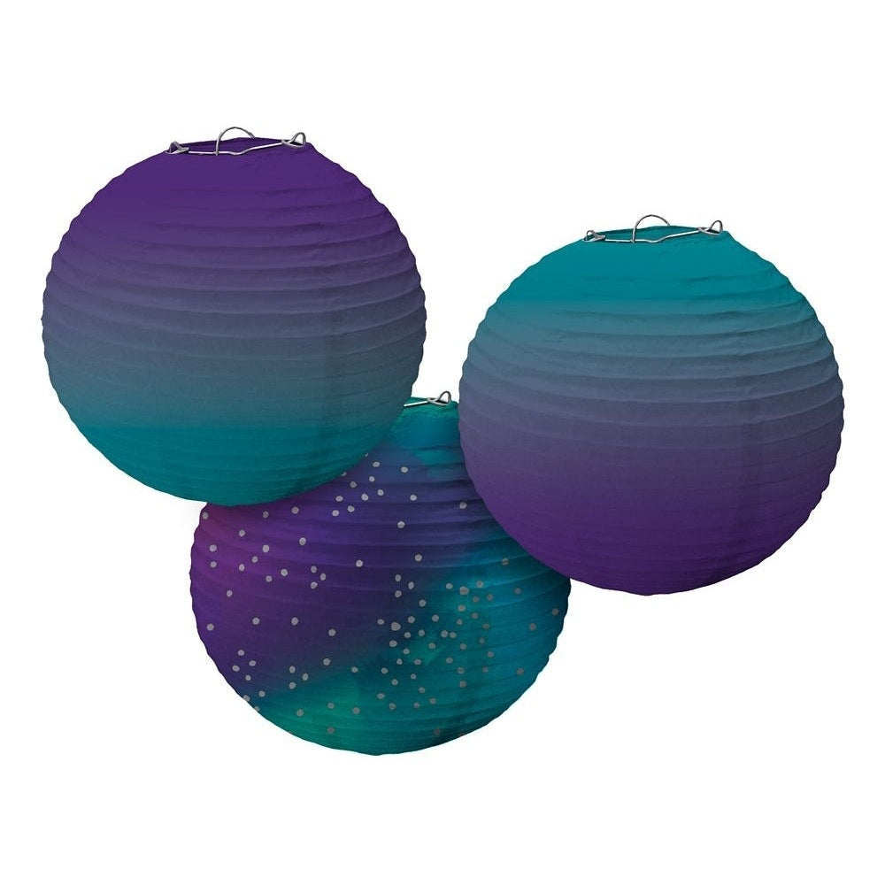 Sparkling Sapphire Ombre Paper Lanterns