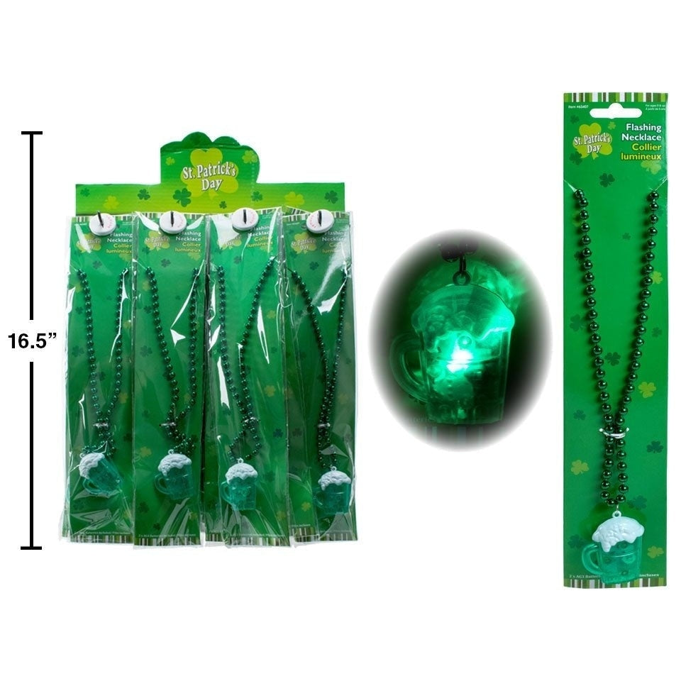 St. Patrick's Beer Mug Flashing Necklace