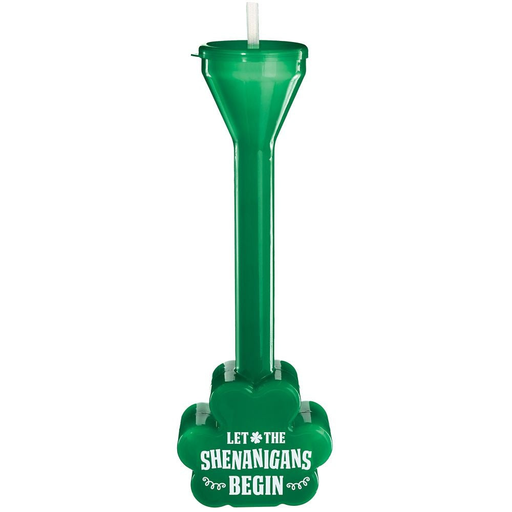 St. Patrick's Day Shamrock-Shaped Half Yard Drinking Glass