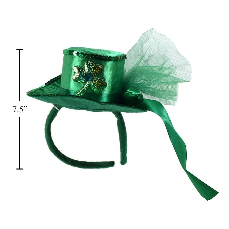 St. Patrick's Headband W/Sequined Satin