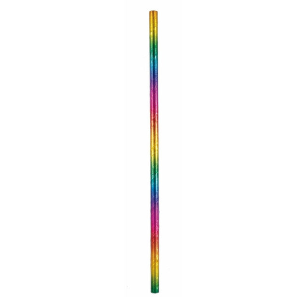 Foil Rainbow Paper Straws, 10 Count