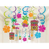 Summer Luau Foil Swirl Decorations Value Pack