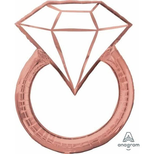 Super Shape Foil Balloon Blush Wedding Ring Shape