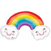 Rainbow With Clouds Supershape Foil Balloon
