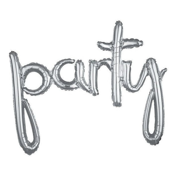Super Shape Foil Balloon Script Party Silver