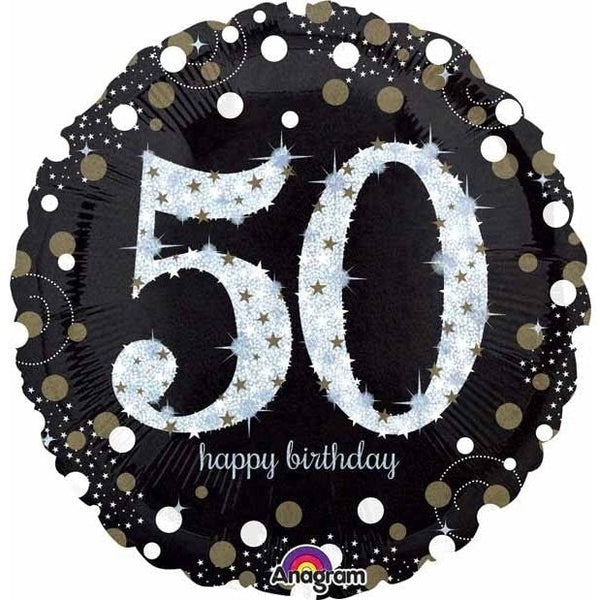 Super Shape Foil Balloon Sparkling Birthday 50