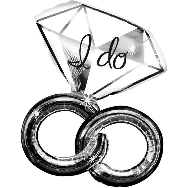 Super Shape Foil Balloon Wedding Rings I Do