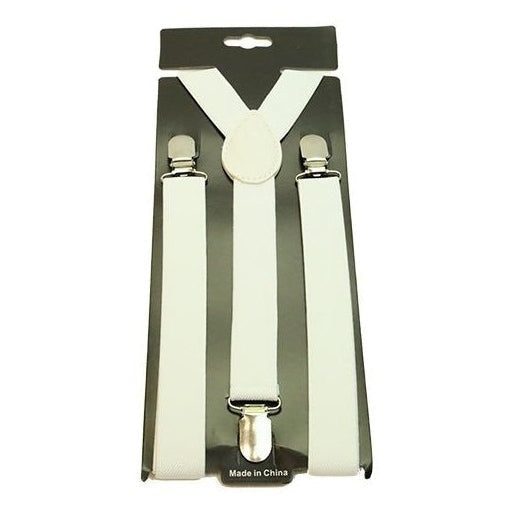 Child Size: White Suspenders