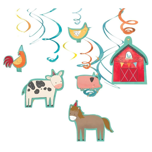 Barnyard Birthday Value Pack Foil Swirl Decorations