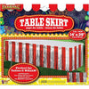Table Skirt - Metallic Fringe 14' Red/White