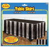 Table Skirt - Metallic Fringe 14' Silver/Black