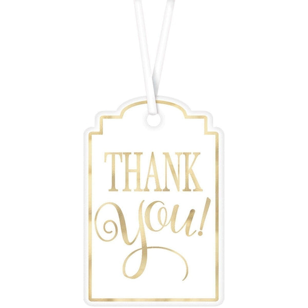 " Thank You" Printed Tags - White