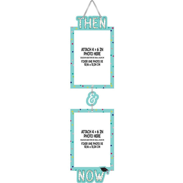 Then And Now Dangling Photo Sign