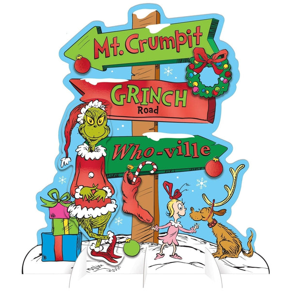 Traditional Grinch DireCountional Table Decoration Sign
