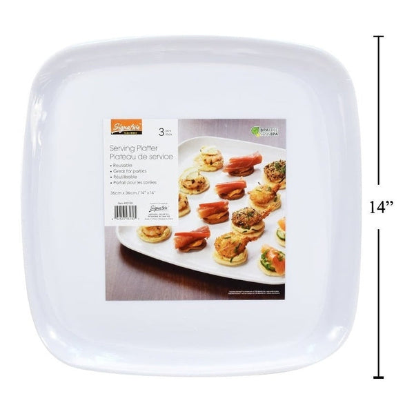 Tray - Square White 16" 3 Count
