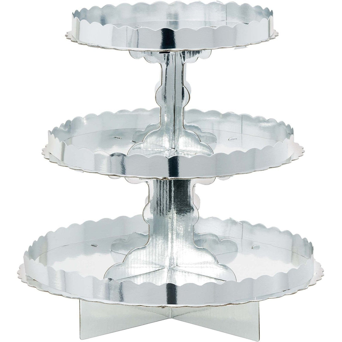 Treat Stand W/Border - Silver