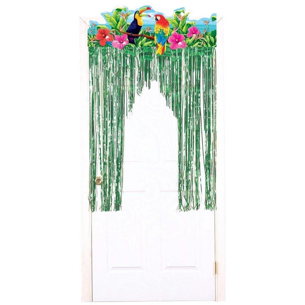 Tropical Birds Metallic Door Curtain