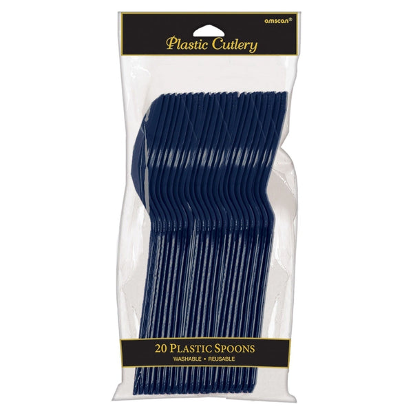 True Navy Plastic Spoons