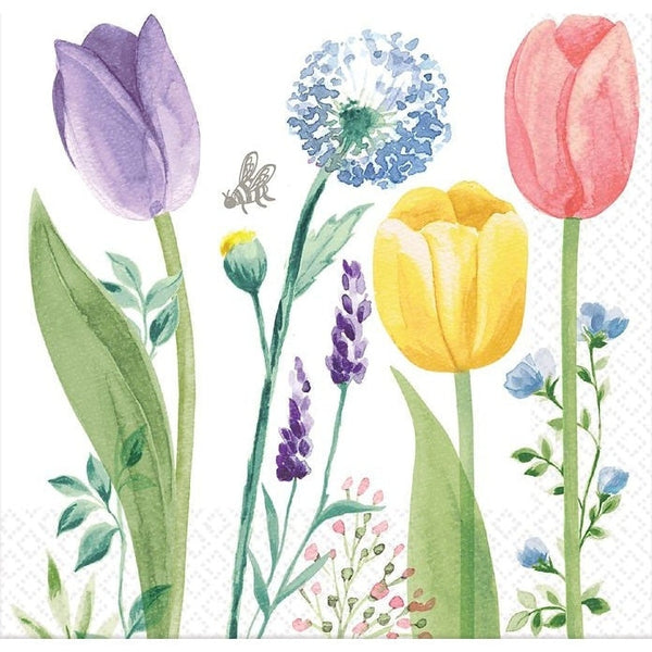 Tulip Garden Beverage Napkins