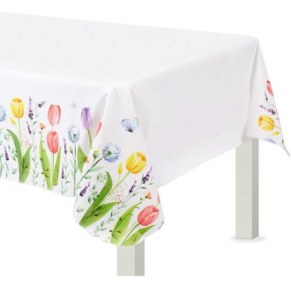Tulip Garden Flannel Back Tablecover