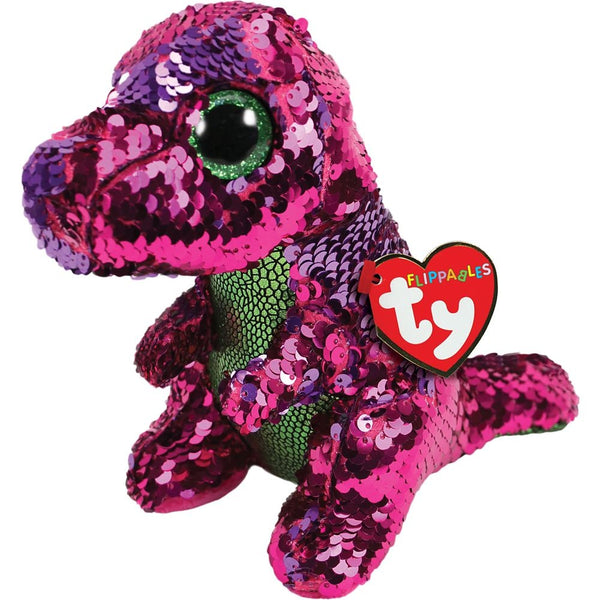 Ty - Flippable Stompy Pink/Green Sequin Dino Reg