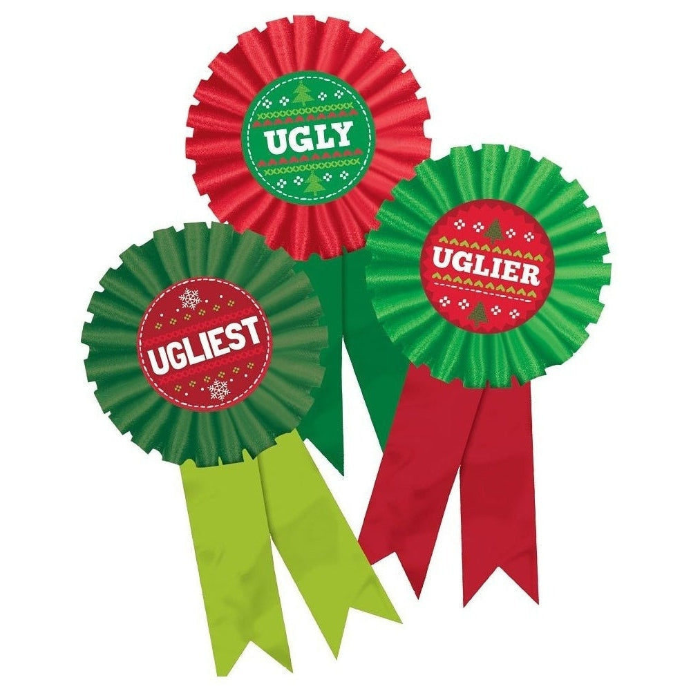 Ugly Sweater Contest Award Ribbon - Multi Pack