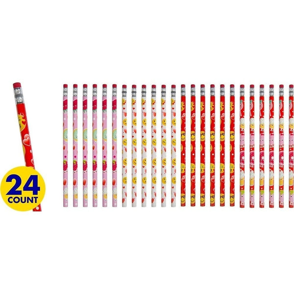 Valentine Emoji Pencils - Mega Value Pack Favors