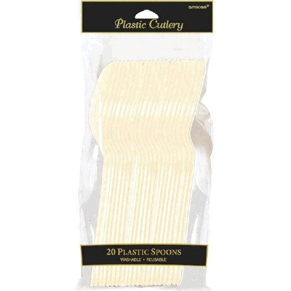 Vanilla Creme Plastic Spoons 20 Count