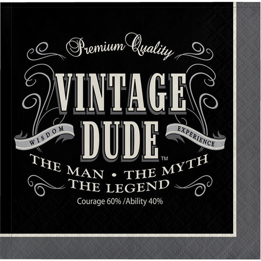 Vintage Dude Beverage Napkins