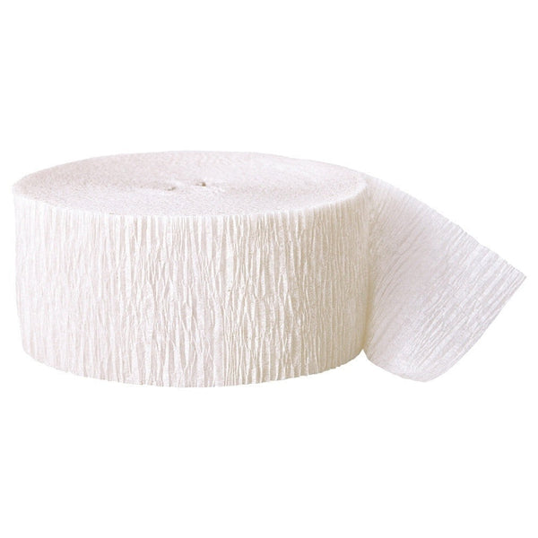 White Crepe Streamer, 81 Ft