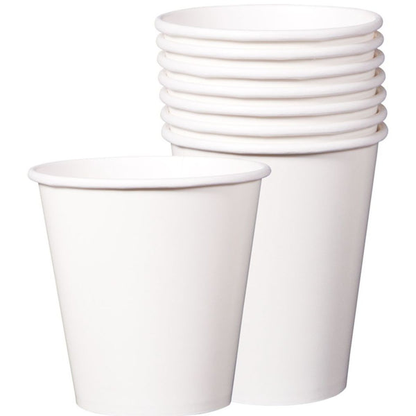 White Economy Solid Paper Cups, 9Oz.