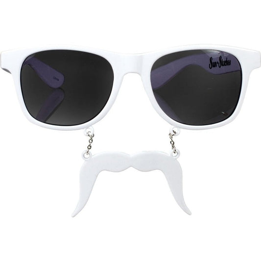 White Handlebar Sunstache Sunglasses