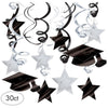 White Hanging Foil Swirl Decoration Mega Value Pack