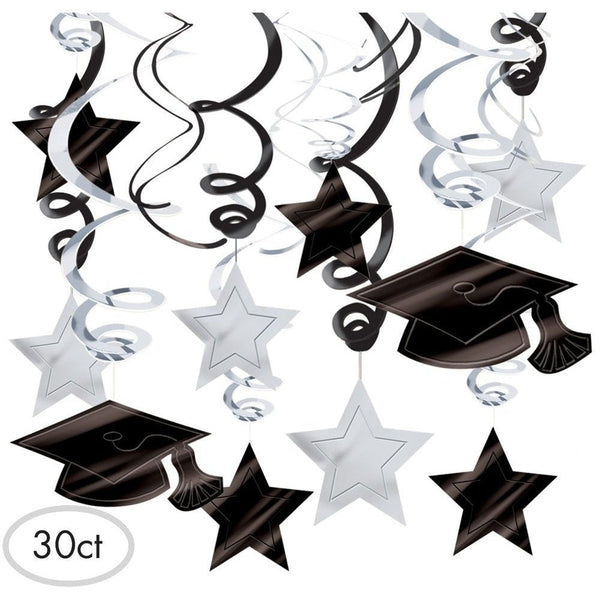 White Hanging Foil Swirl Decoration Mega Value Pack