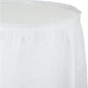 White Plastic Tableskirt