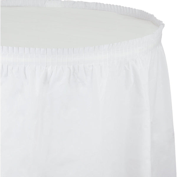 White Plastic Tableskirt