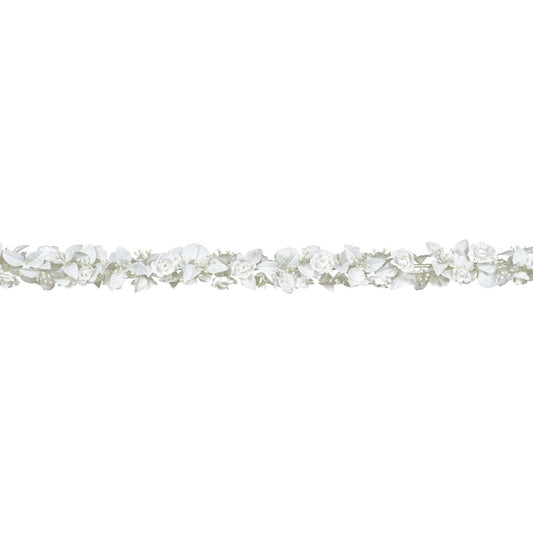 White Rose & Leaf Garland