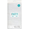 White Scalloped Paper Table Cover, 54" X 108"