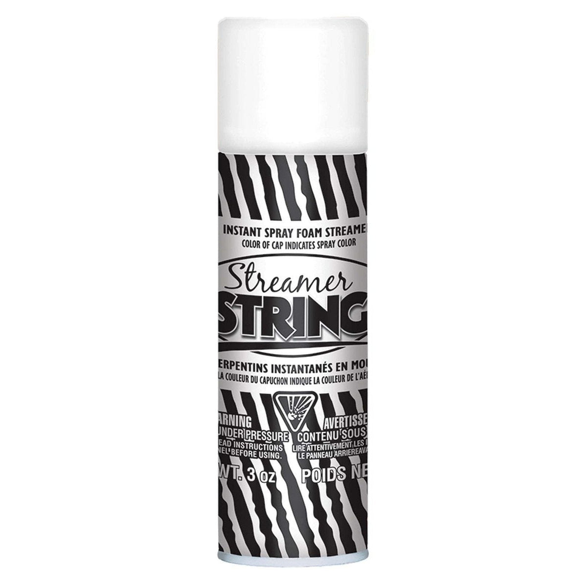 White Streamer String 3Oz Silly String / Fun String