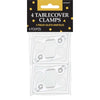 White Tablecover Clamps 4 Count
